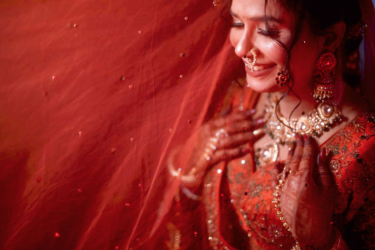 Bride's quiet moment